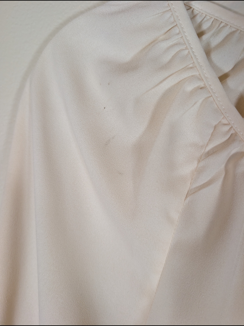 Adiva Ivory Lace Trim Boho Peasant Blouse Women’s Large Bell Sleeve Cream Top - Picture 10 of 13